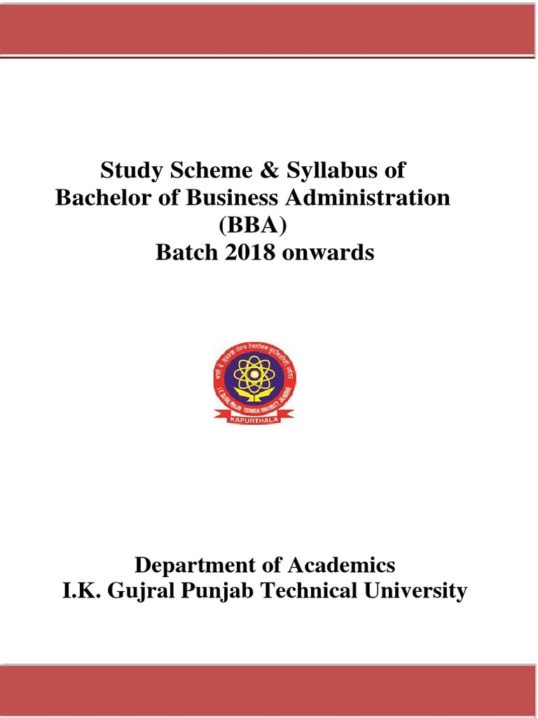 Study Scheme & Syllabus of Bachelor of Business Administration (BBA ...