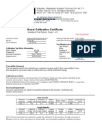Anual Calibration Certificate: Maquitec, Maquinas y Equipos Tecnicos S.A. de C.V