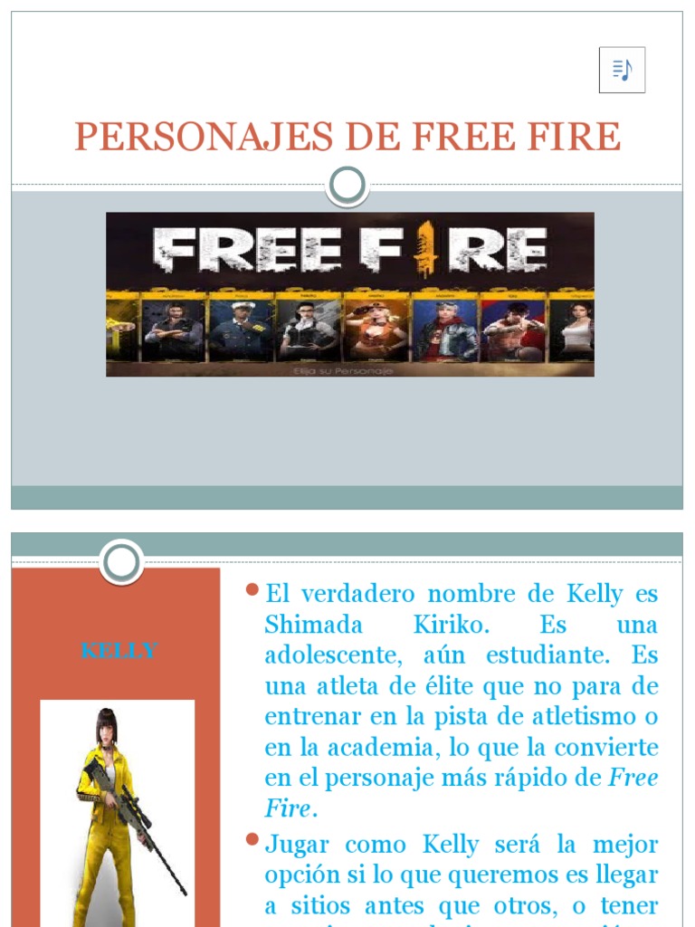 cuáles son los nombres de los personajes de free fire