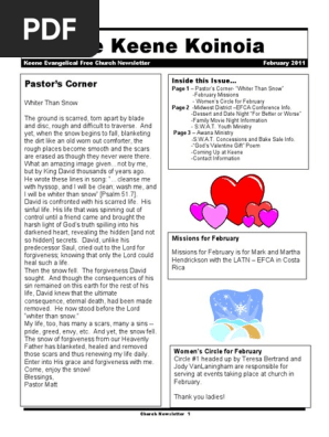 Church Newsletter- February 2011