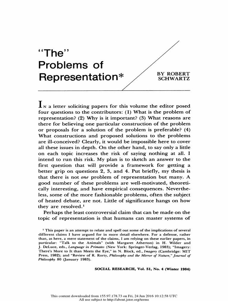 Understanding Representation Problems | PDF | Concept | Mind