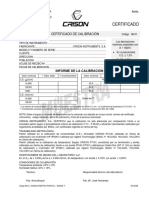 Certificado: Certificado de Calibración