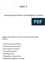 Unit 3: Develop System Menus and Navigation Schemes