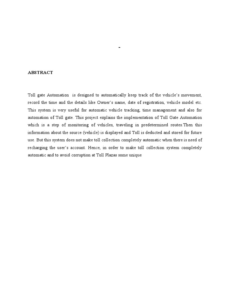 Toll Gate Automation System in Java | PDF | Toll Road | Computer ...