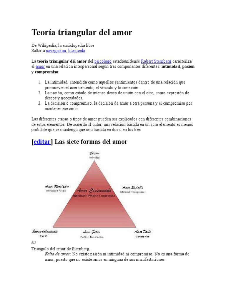 Teoría Triangular Del Amor | PDF | Amor | Mujer