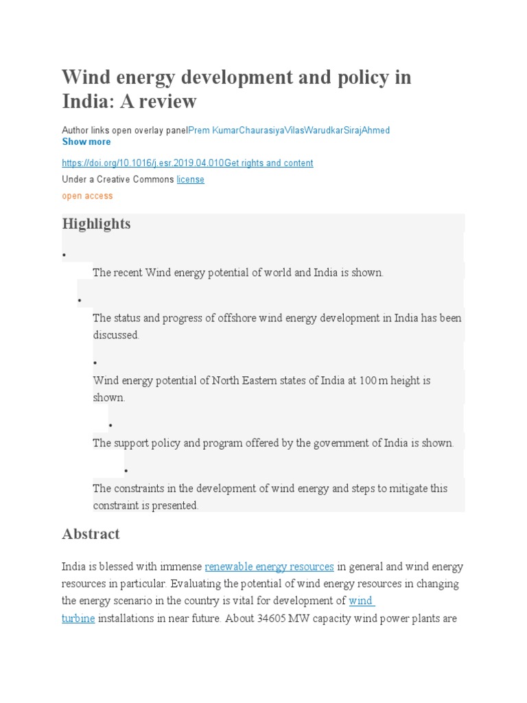 Indian Wind Energy | PDF | Wind Power | Renewable Energy