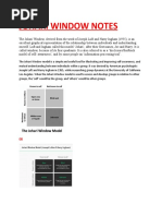 Johari Window Notes 2019