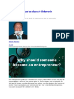 Pourquoi Devenir Entrepreneur