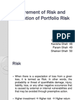 Measurement of Risk and Calculation of Portfolio Risk