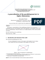 A Generalization of The Parallelogram Law To Higher Dimensions