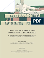 Desarmar La Política para Fortalecer La Democracia