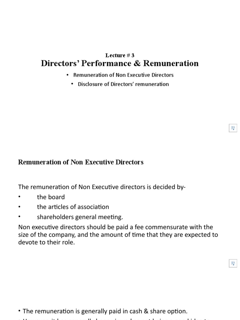Directors' Remuneration and Performance | PDF