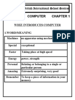 Grade 1 Computer Chapter 1: Whiz Introduces Computer 1.Word/Meaning