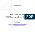 User's Manual For VRP Spreadsheet Solver: University of Bath