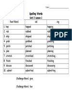 Unit 2 Lesson 1 Spelling Words