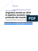Argentina Tendrá en 2019