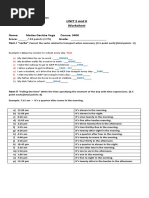 UNIT 5 and 6 Worksheet | PDF | Lunch | Linguistic Typology