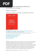 Cómo Generar Ambientes Positivos y Motivantes en El Aula