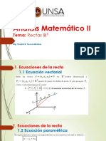 Análisis Matemático II: Ecuaciones de Rectas