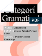 Trabajo Encargado de Categorías Gramaticales-Daniela Condori-