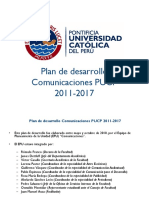 Comunicaciones PUCP. ¨Plan de desarrollo 2011-2017¨