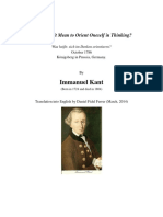 Kant - What Does It Mean To Orient Oneself in Thinking PDF