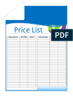 Price List Template 1