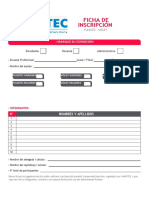 Fichas de Inscripcion Futbol Voley