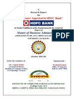 Master of Business Administration: "Performance Appraisal in HDFC Bank"