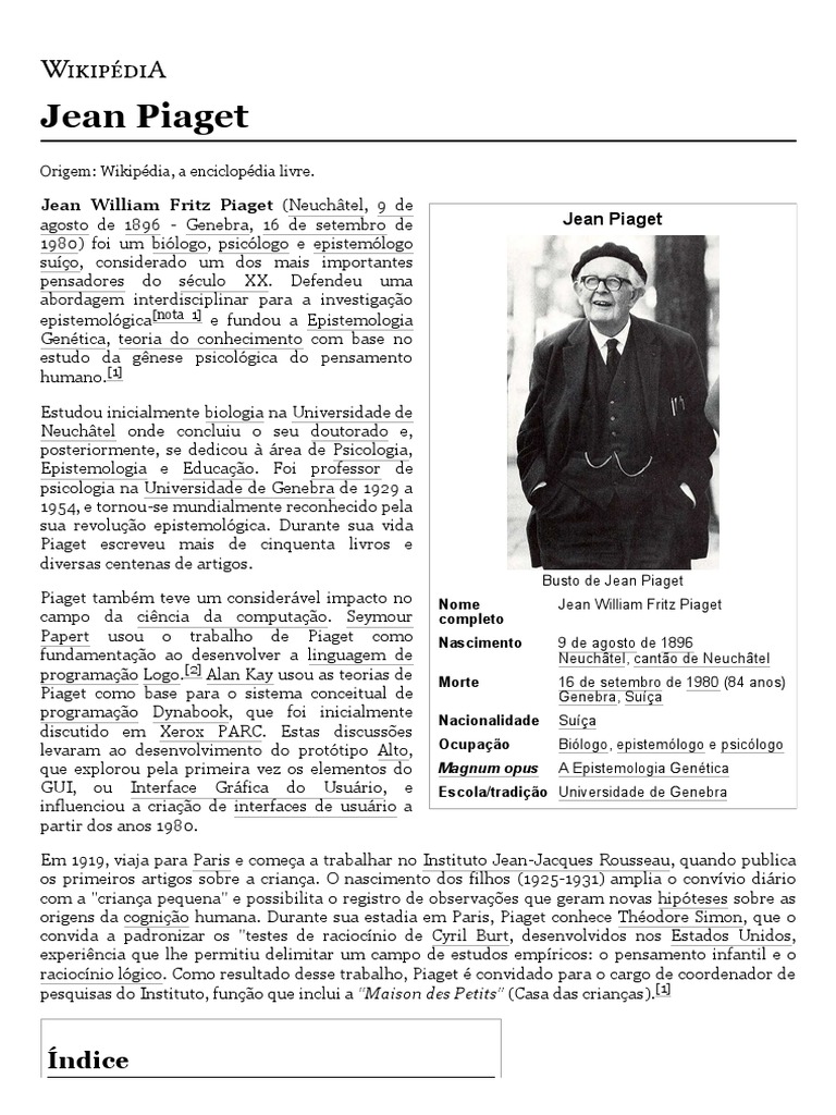 Image Result For Jean Piaget Wikipedia La Enciclopedia Libre
