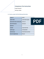 P6 Competency Test Instructions: 1.1 Create A Project With The Following Information