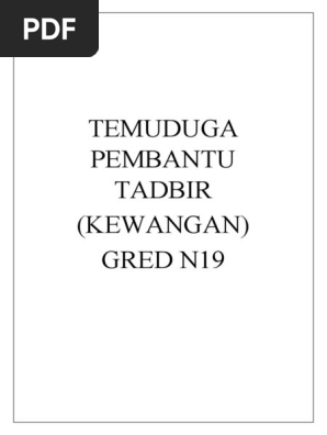 Temuduga Pembantu Tadbir  PDF