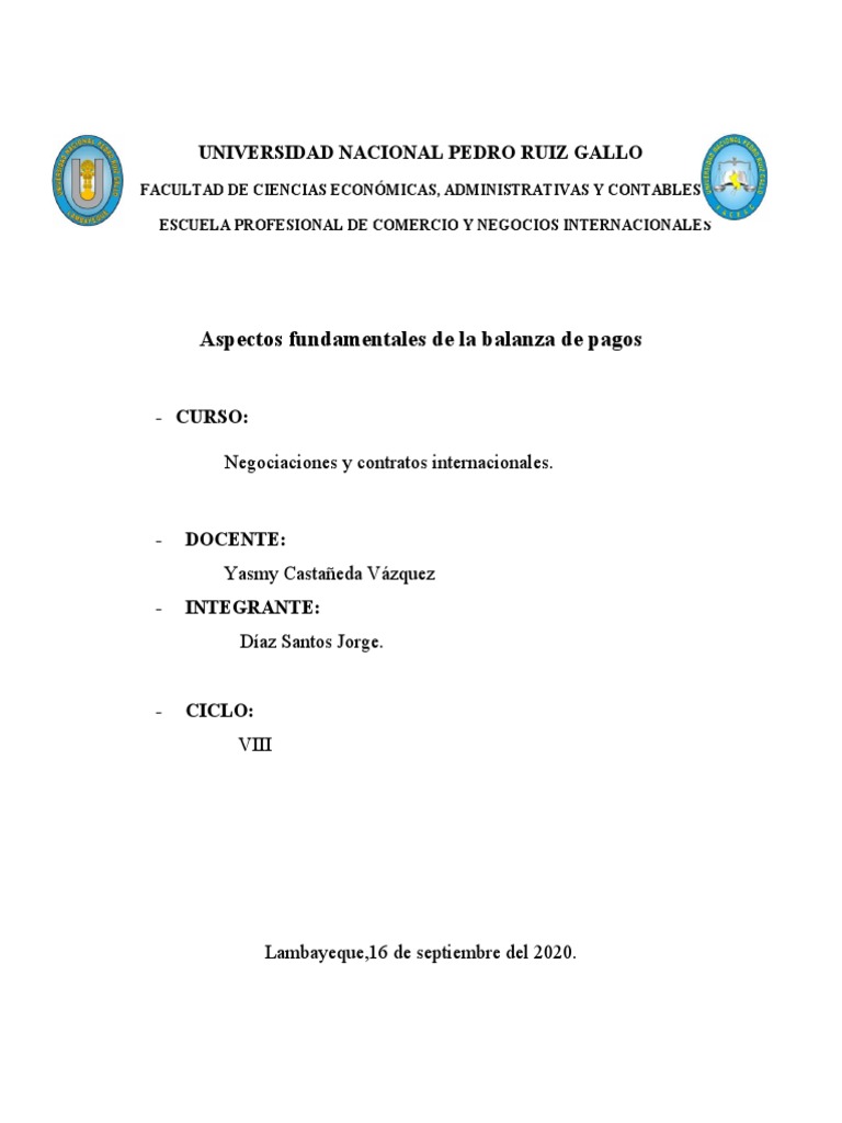 Aspectos Clave de la Balanza de Pagos | PDF | Balance de pagos | Economias