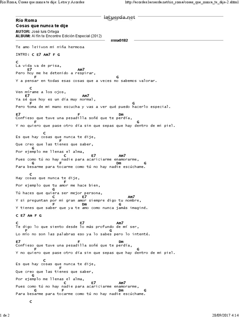 Río Roma Letra y Acordes PDF | PDF