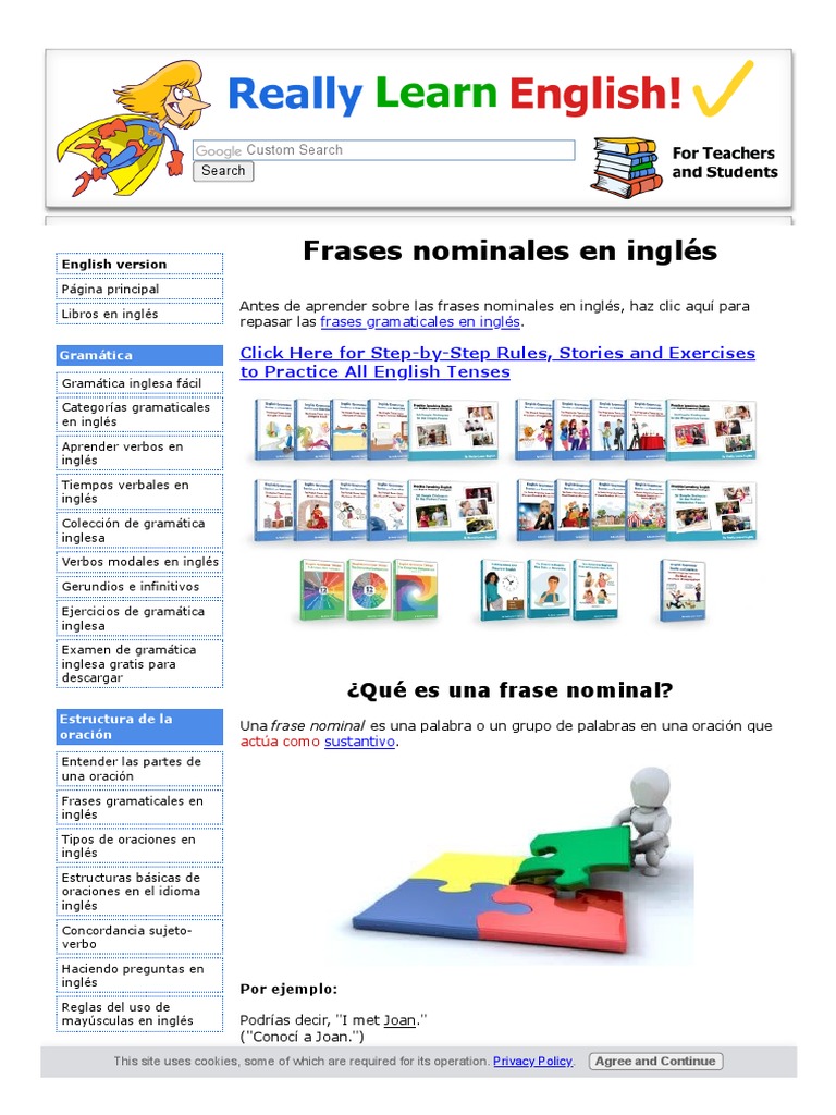 Frases Nominales En Ingles Explicaciones Simples Y Ejemplos Pdf Verbo Oracion Linguistica
