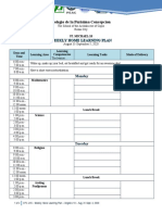 Colegio de La Purisima Concepcion: Weekly Home Learning Plan