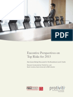 Executive Perspectives On Top Risks For 2013: Key Issues Being Discussed in The Boardroom and C-Suite