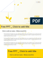 Yellow Cutout Paper Flower PowerPoint Templates Widescreen