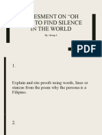 Assessment Oh How To Find Silence in The World