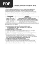 "Torsion9" - Simplified Torsion Analysis For Steel Beams: Program Description