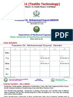 BTM 4661 (Textile Technology) : Professor Dr. Mohammad Zoynal ABEDIN