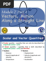 Module 2 Part 1: Vectors, Motion Along A Straight Line