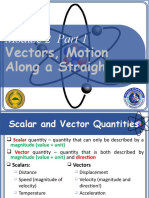 Module 2 Part 1: Vectors, Motion Along A Straight Line