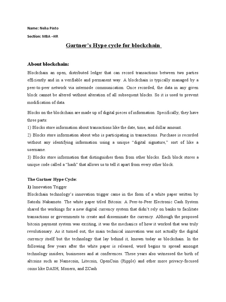 Gartner's Hype Cycle For Blockchain | PDF | Bitcoin | Business