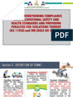 An Act Strengthening Compliance With Occupational Safety and Health Standards and Providing Penalties For Violations Thereof (RA 11058) and IRR (DOLE DO 198 - 18)