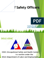 Role of Safety Officers: Casimirofloresjr. Rme/cpm Acctd. Safety Practitioner