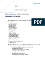 Exam - Basics of Accounting - Subject 2