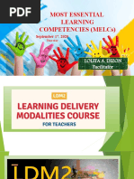 Most Essential Learning Competencies (Melcs) : Lolita A. Dizon Facilitator