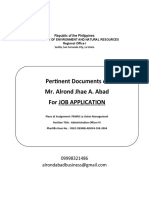 Pertinent Documents of Mr. Alrond Jhae A. Abad For Job Application