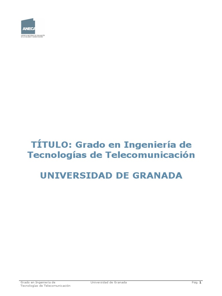 Grado en Ingeniería de Telecomunicaciones | PDF | Tecnología de ...